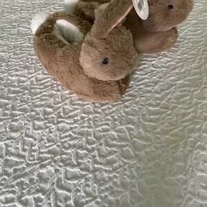Brown Plush Bunny Slippers